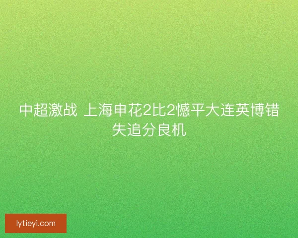 中超激战 上海申花2比2憾平大连英博错失追分良机